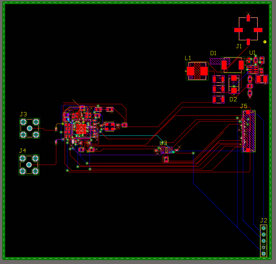 Altium PCB routing view of the multi-view camera interface board